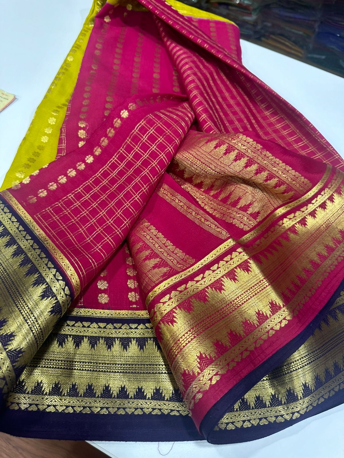 All over saree zari consumption with beautiful 3D color combination