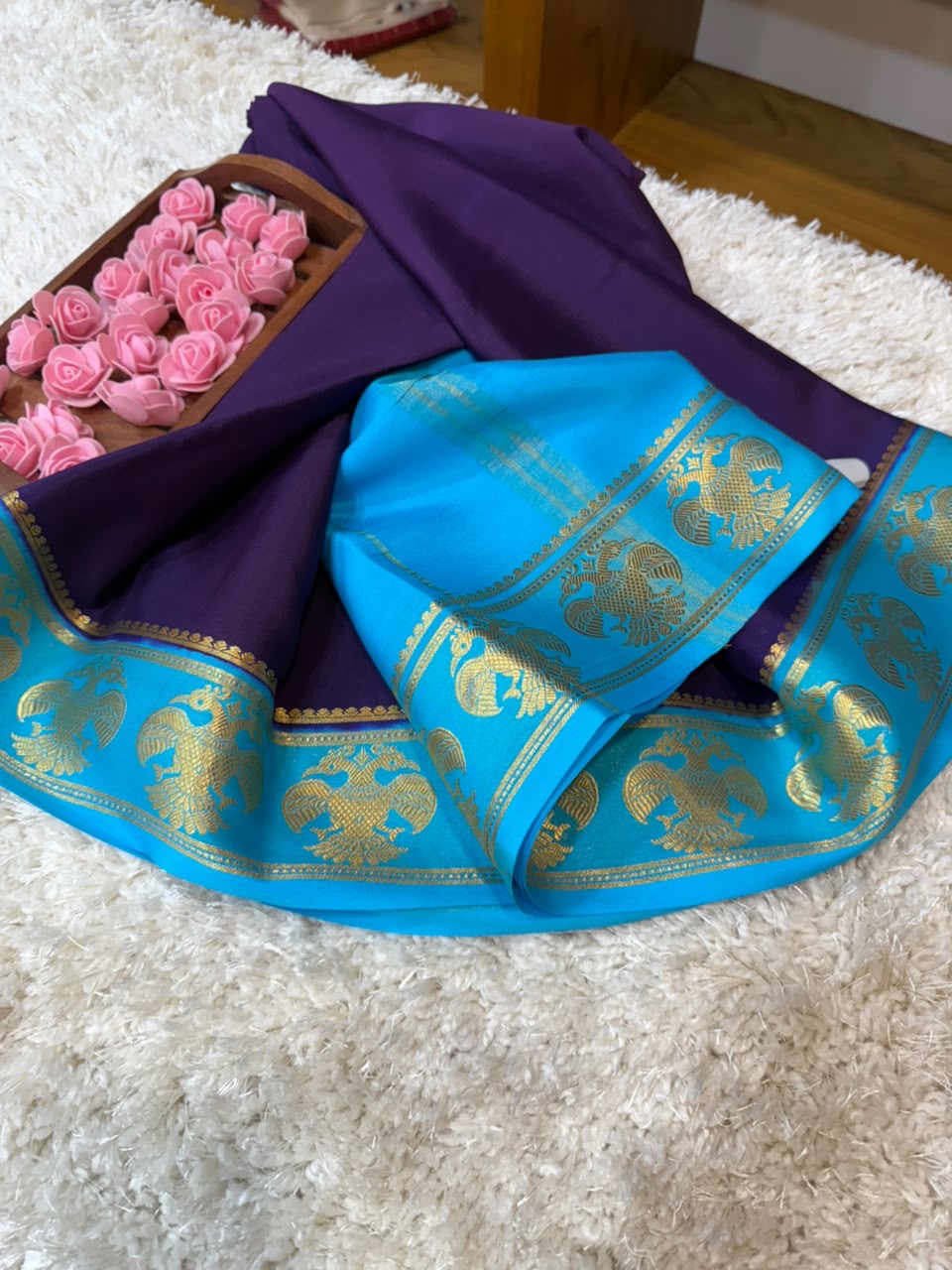 Mysore silk sarees contrast pattern