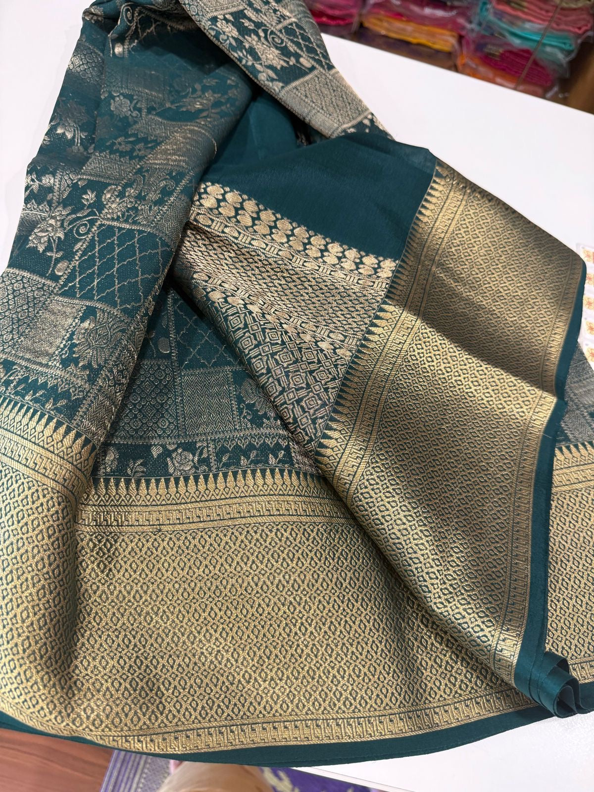 Beautiful Silk brocade fabric with zari