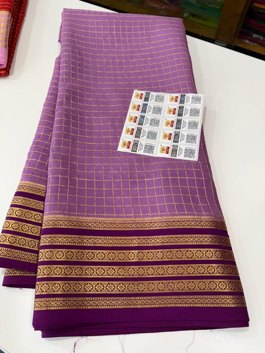 Mysore silk sarees checks contrast