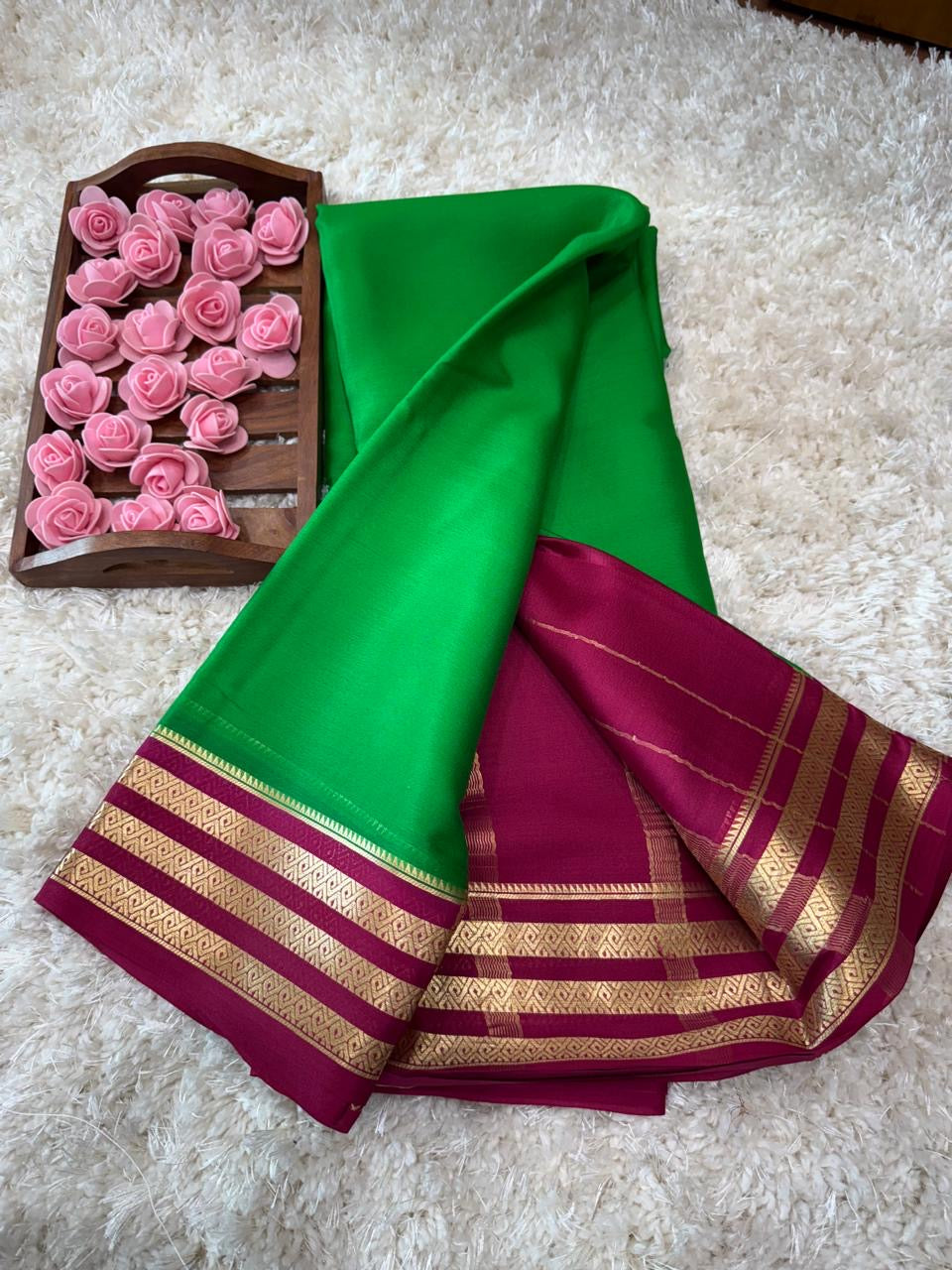Mysore silk sarees light weight pattern