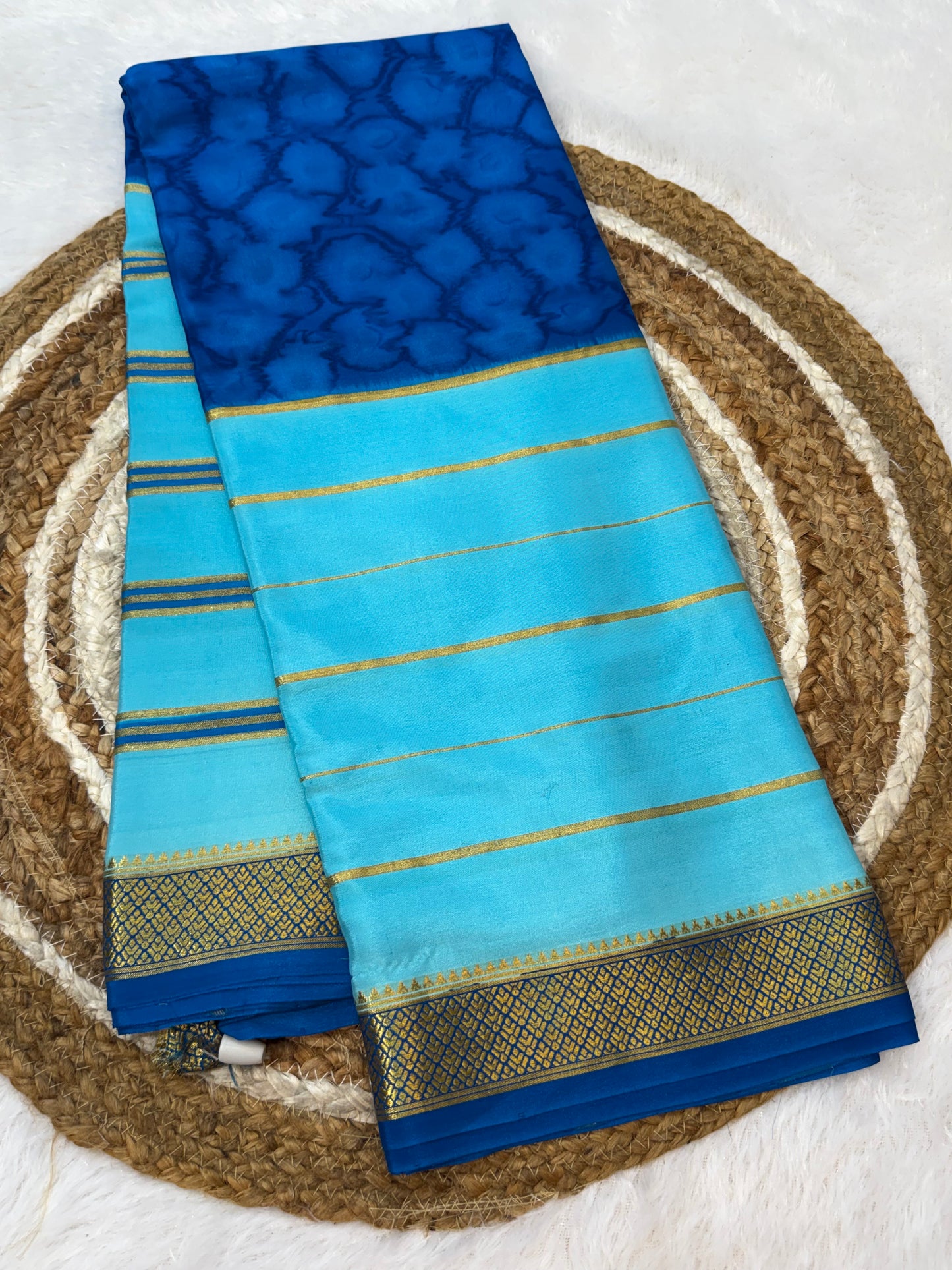 Printed Mysore silk saree