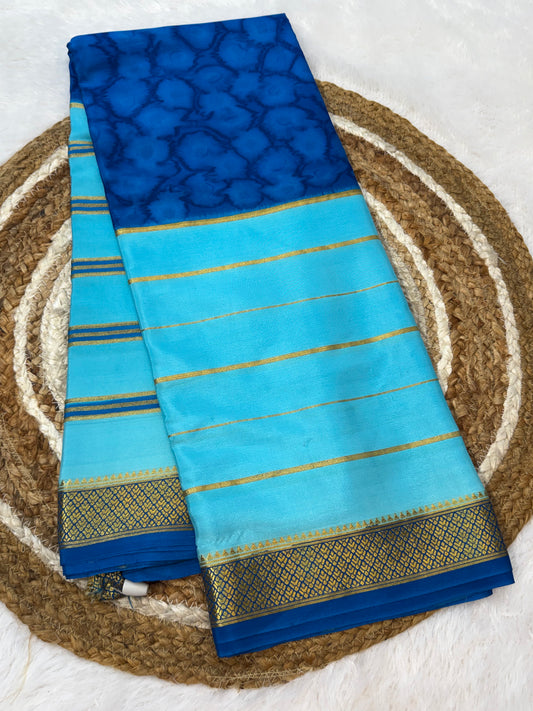 Printed Mysore silk saree
