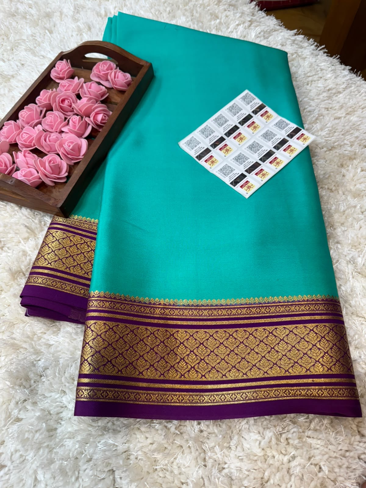 Mysore silk sarees contrast pattern