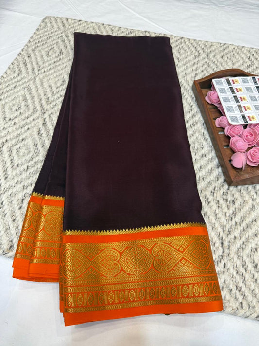 Mysore silk sarees contrast pattern
