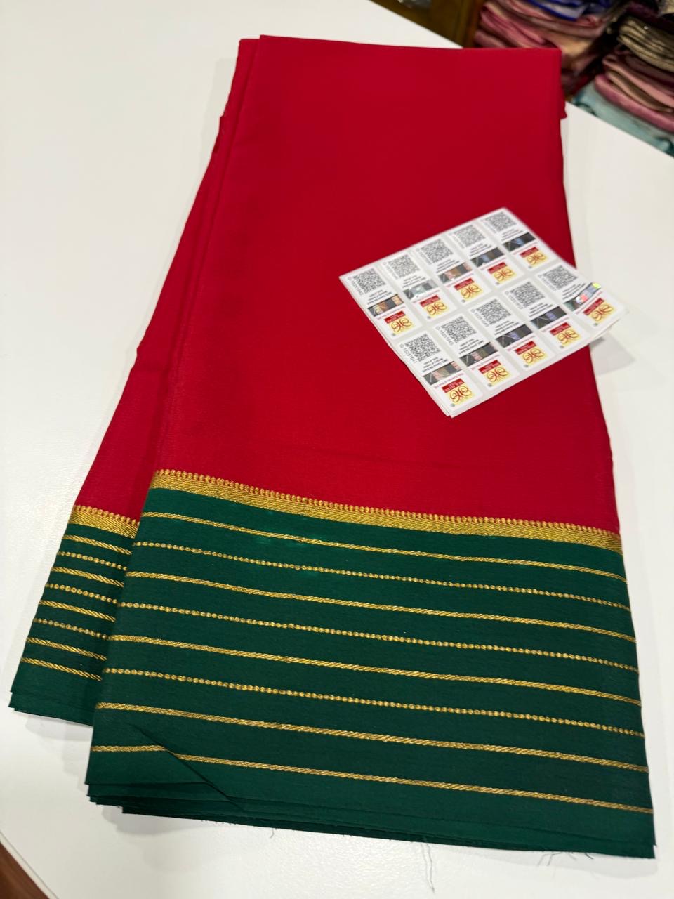 Mysore silk sarees contrast Pattern