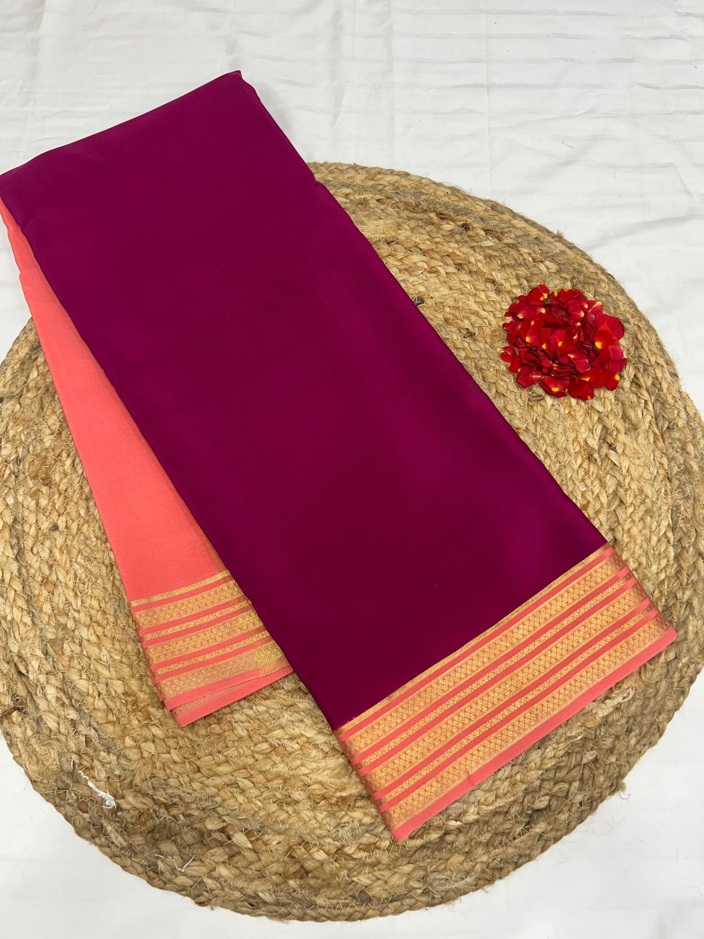 Mysore silk gold lace