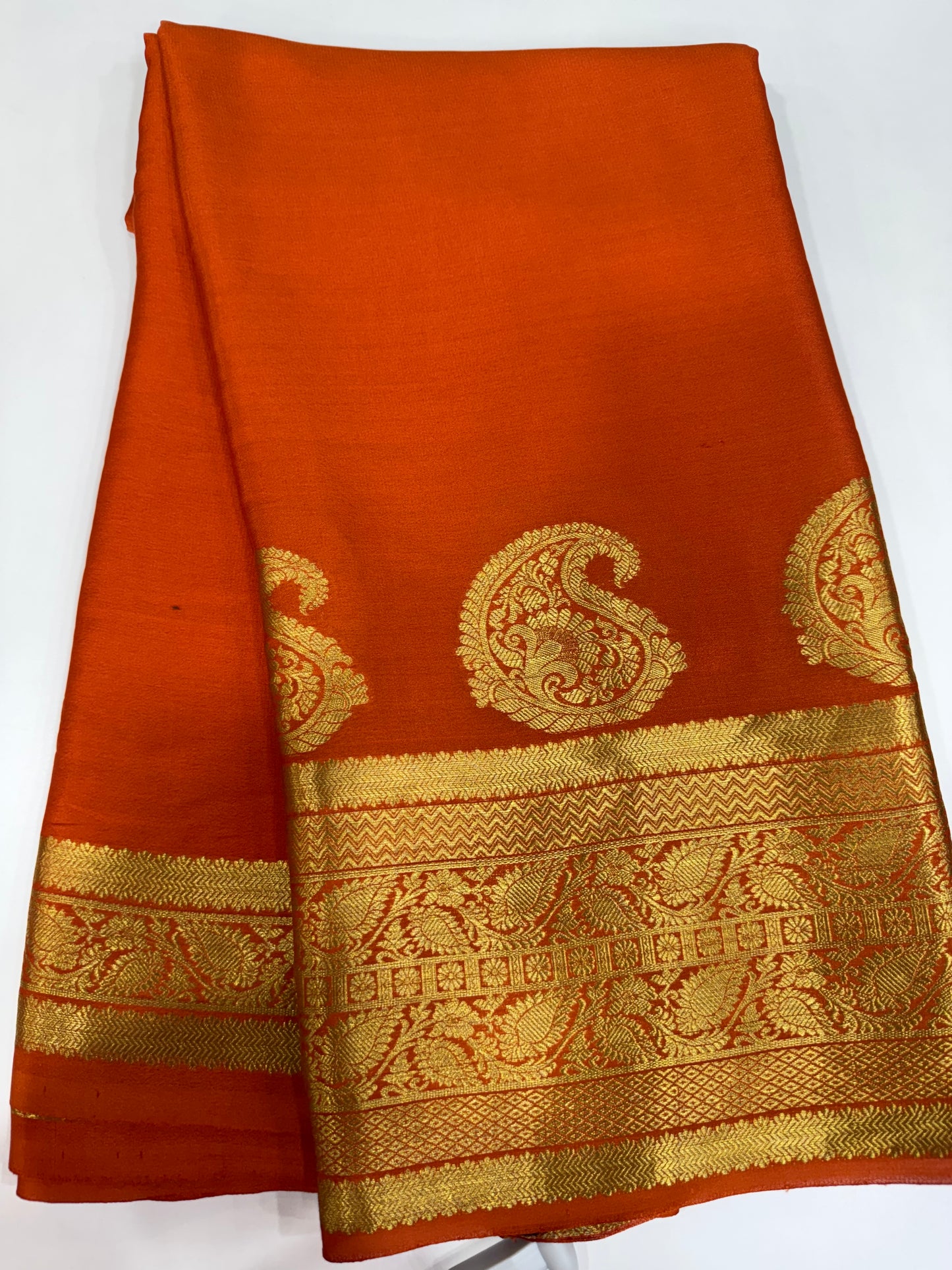 Mango motif peacock border with rich pallu