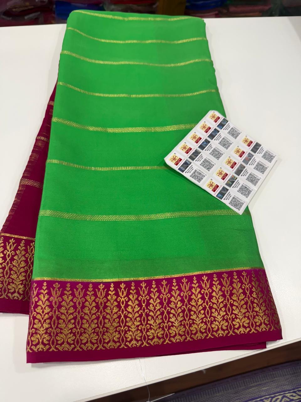 ❤️Traditional border in gold lace Zari Mysore silk sarees  ❤️