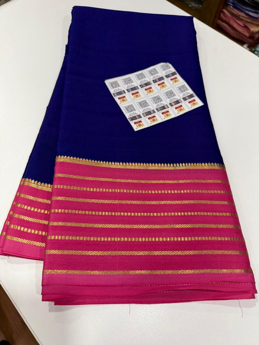 Mysore silk sarees contrast pattern