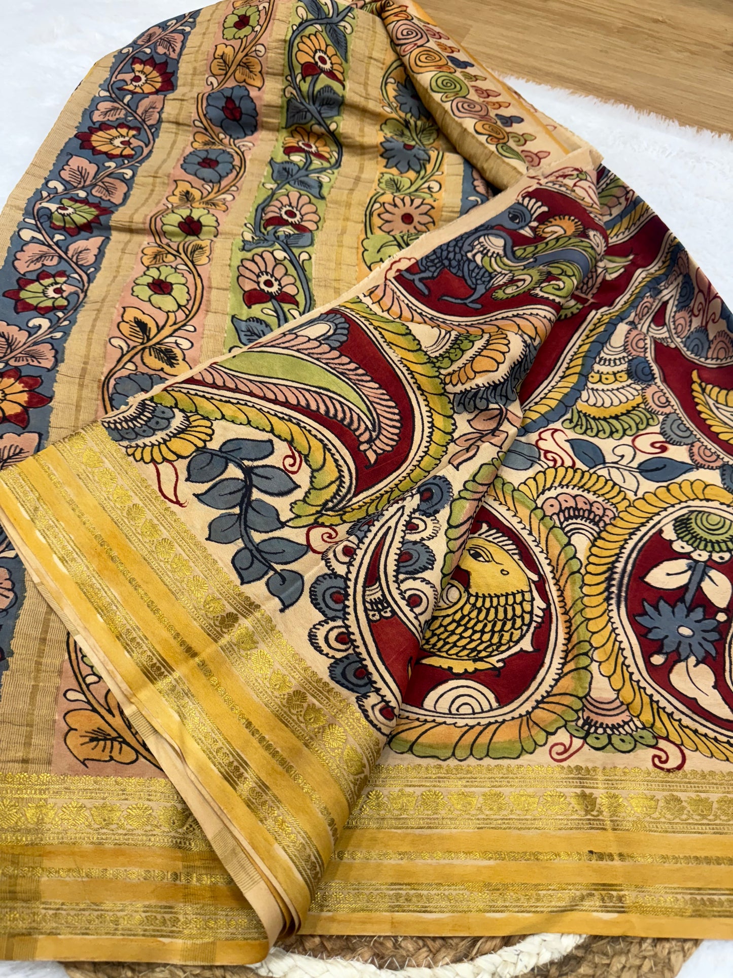Pen Kalamkari Mysore Silk