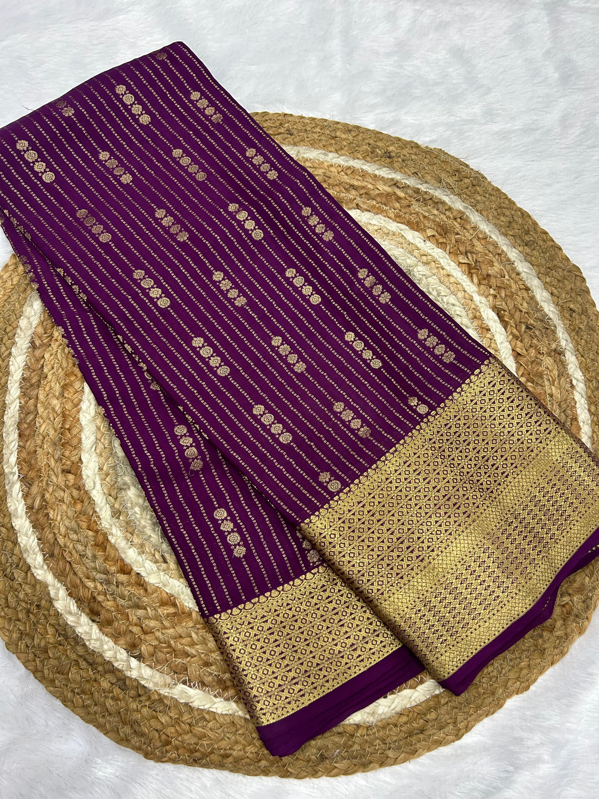 Mysore silk floral butta