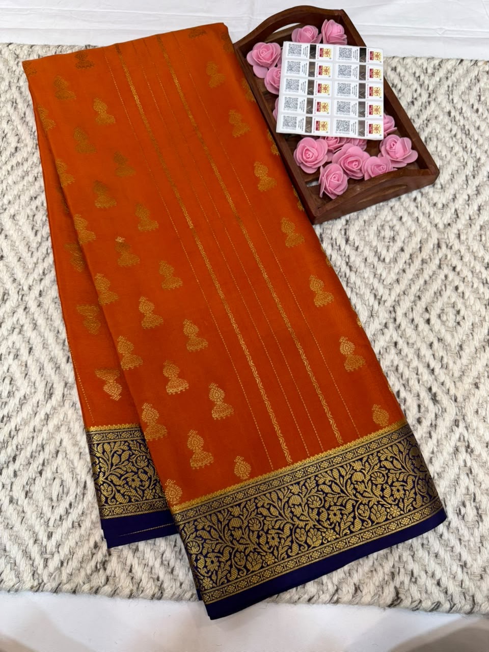 Mysore silk sarees contrast pattern