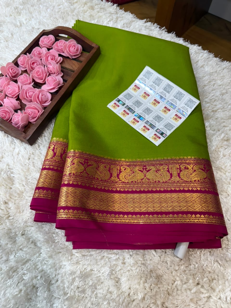Mysore silk sarees contrast pattern