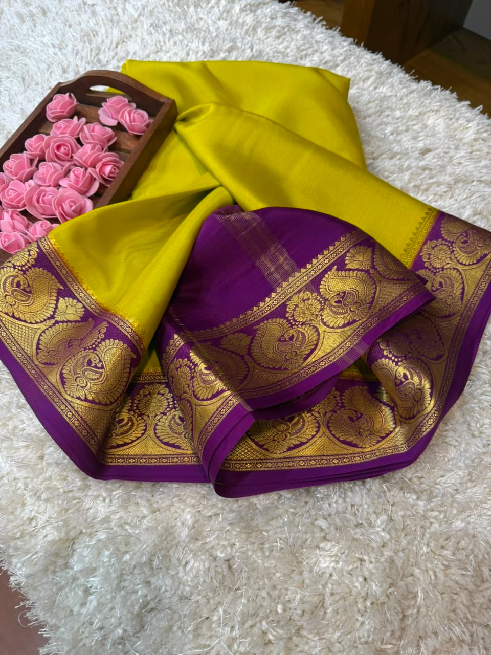 Mysore silk sarees silk contrast pattern