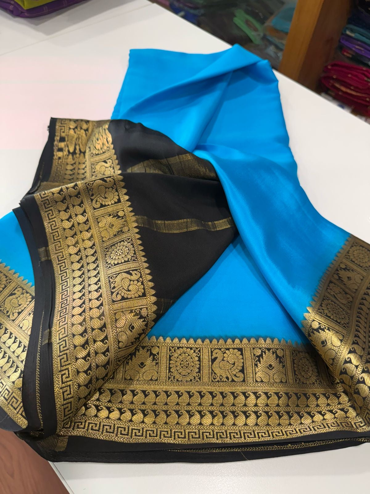 Traditional pattern mysore silk sarees with elegant color combinations