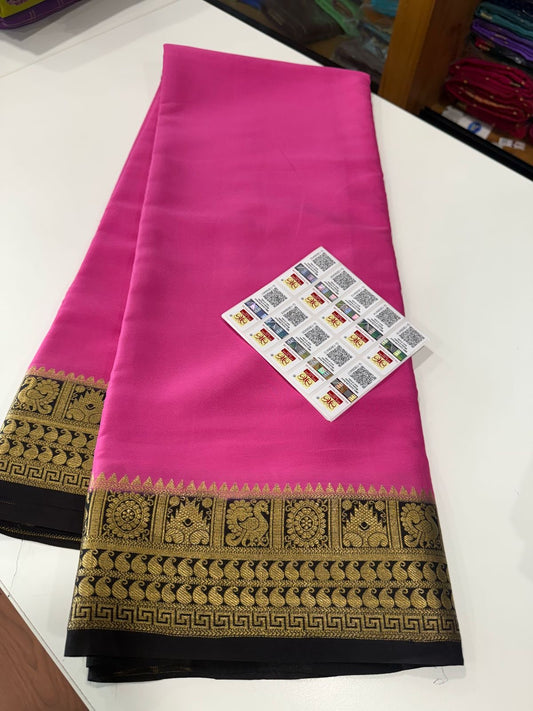 Traditional pattern mysore silk sarees with elegant color combinations