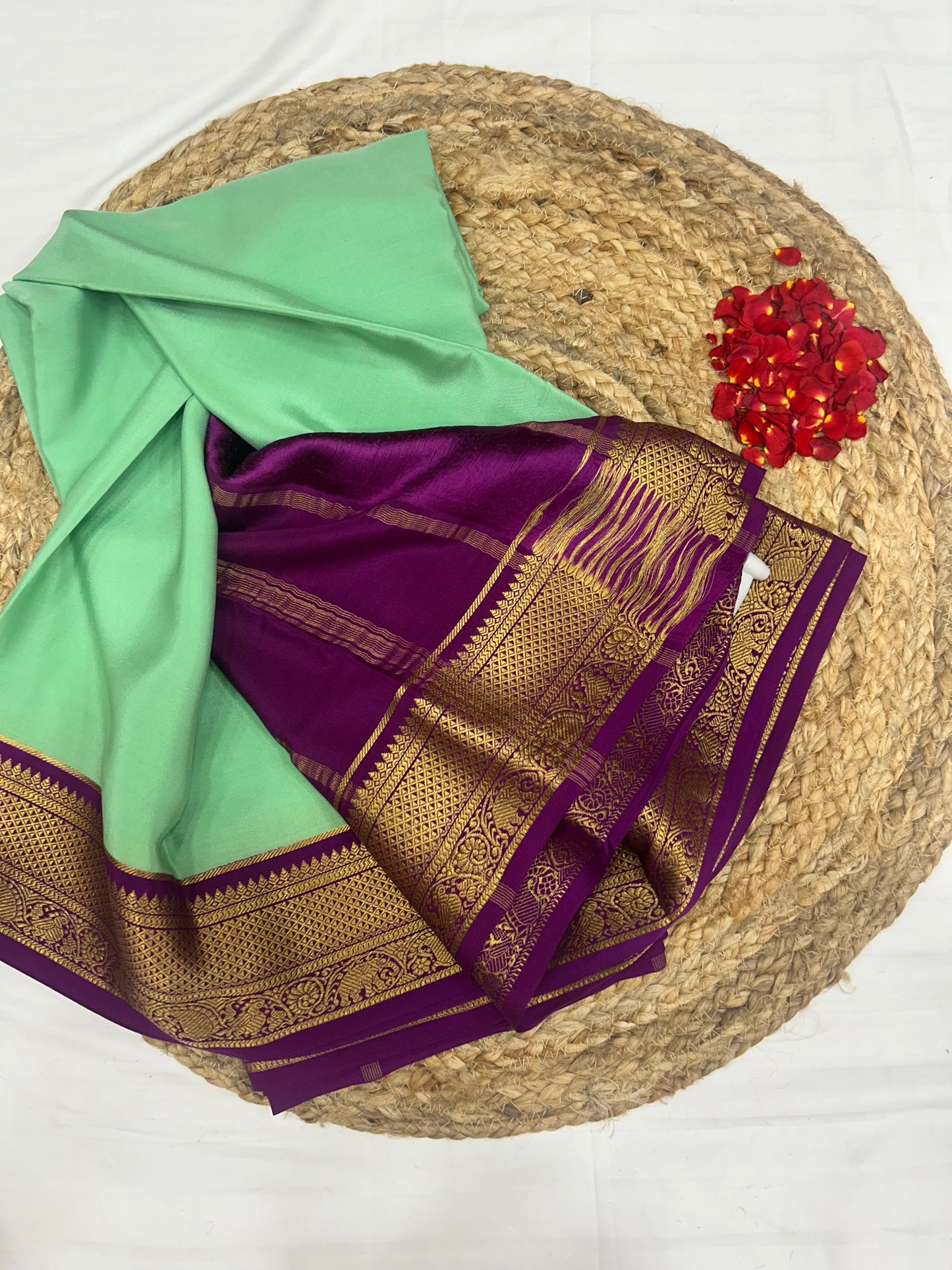 Mysore silk contrast
