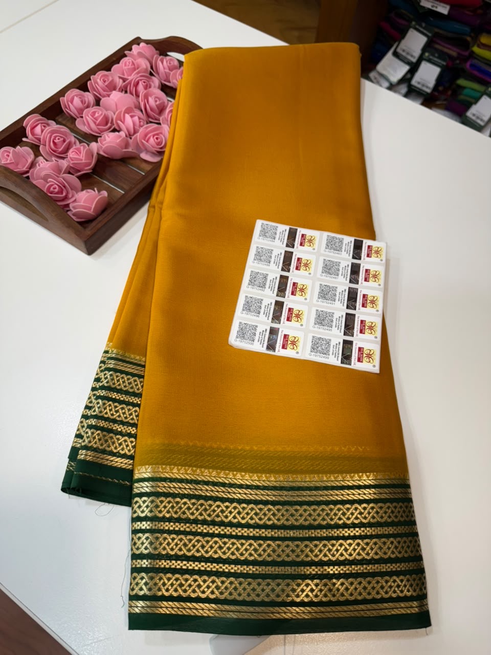 Mysore silk sarees light weight pattern