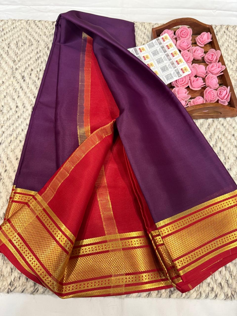 Mysore silk sarees light weight pattern