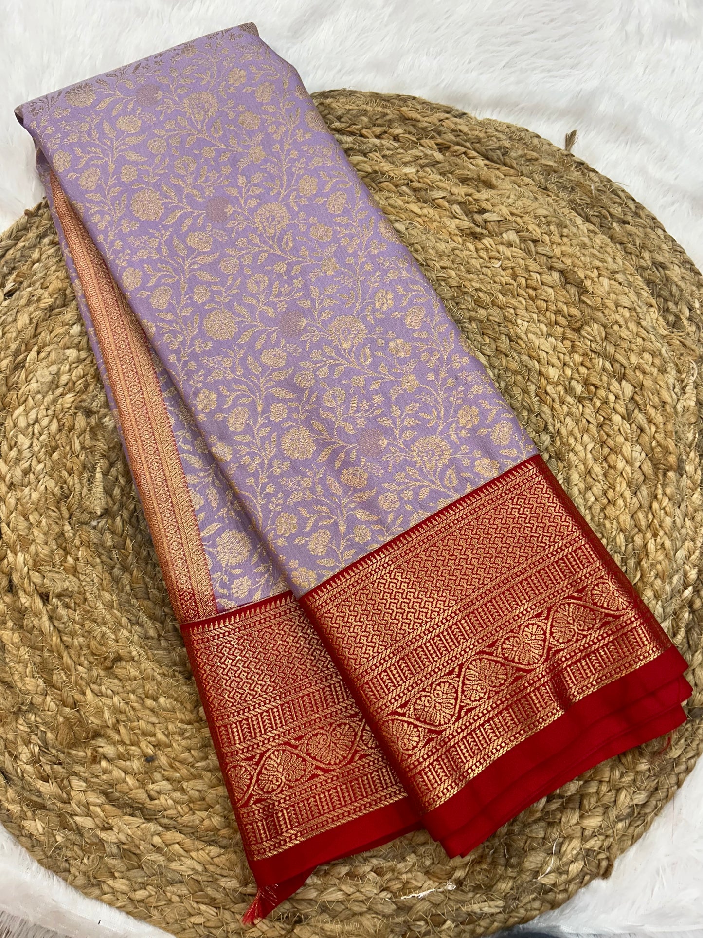 Semi silk floral butta saree
