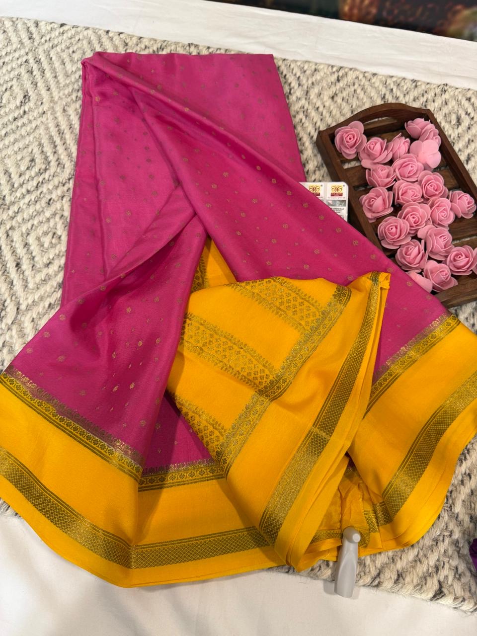 Mysore silk sarees contrast pattern