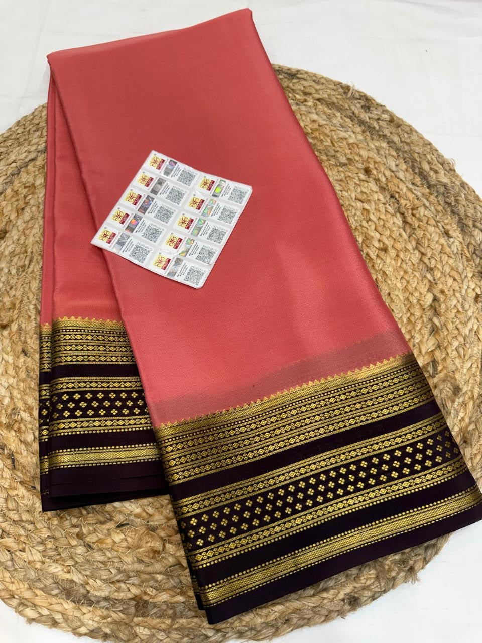Mysore silk sarees contrast pattern