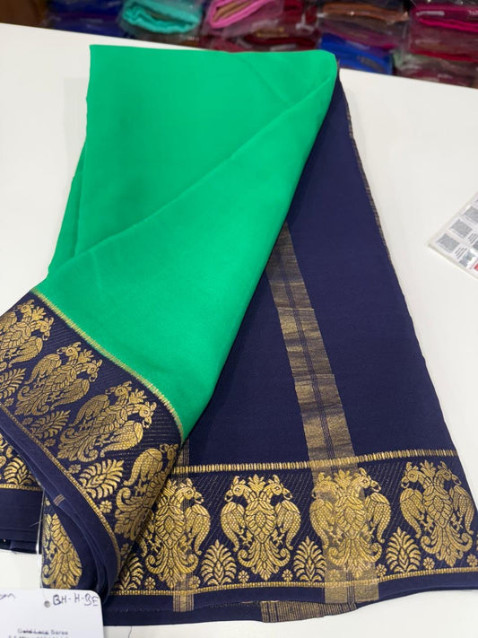 ❤️Traditional border in gold lace Zari Mysore silk sarees  ❤️