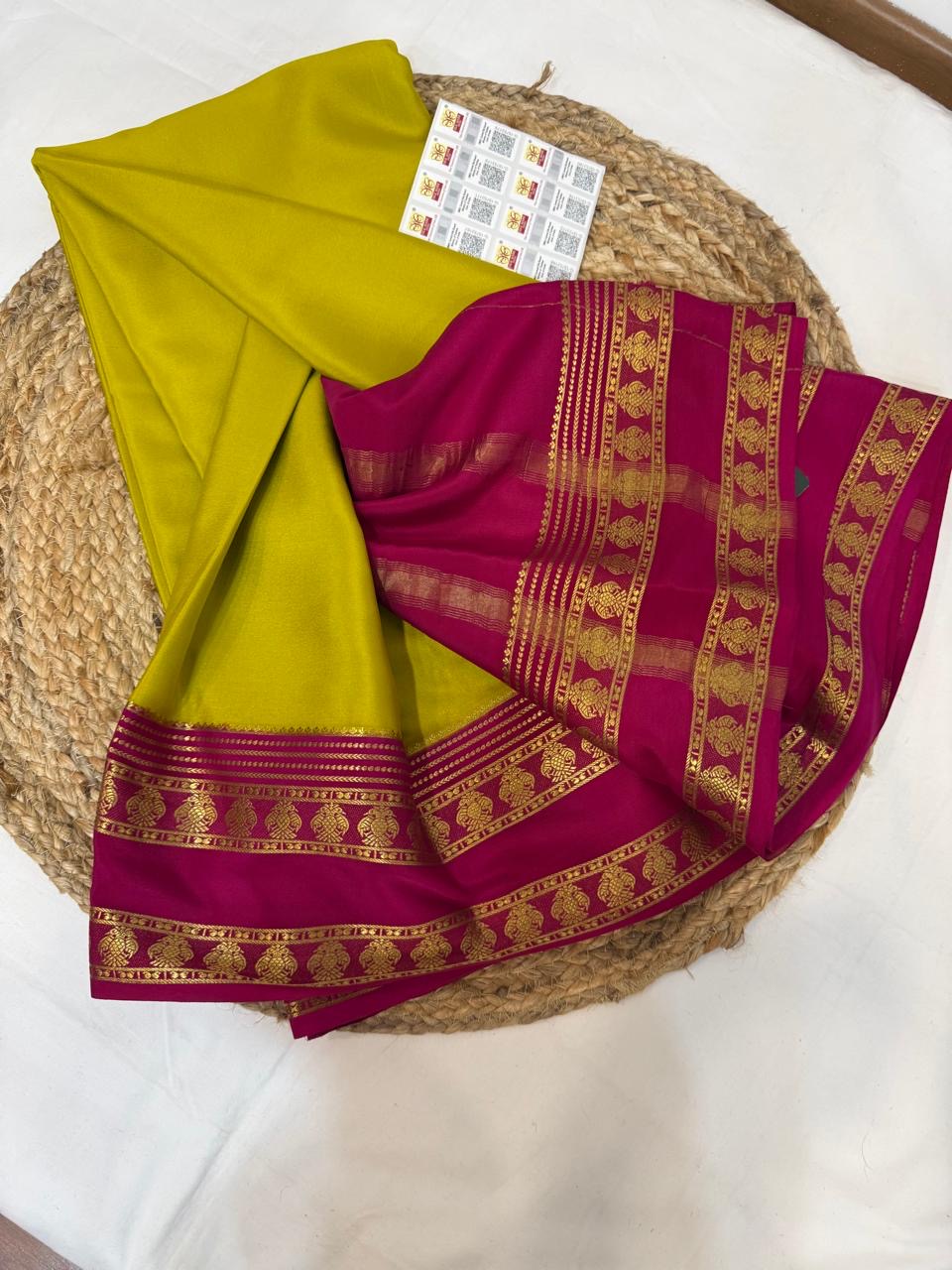 Mysore silk sarees contrast pattern