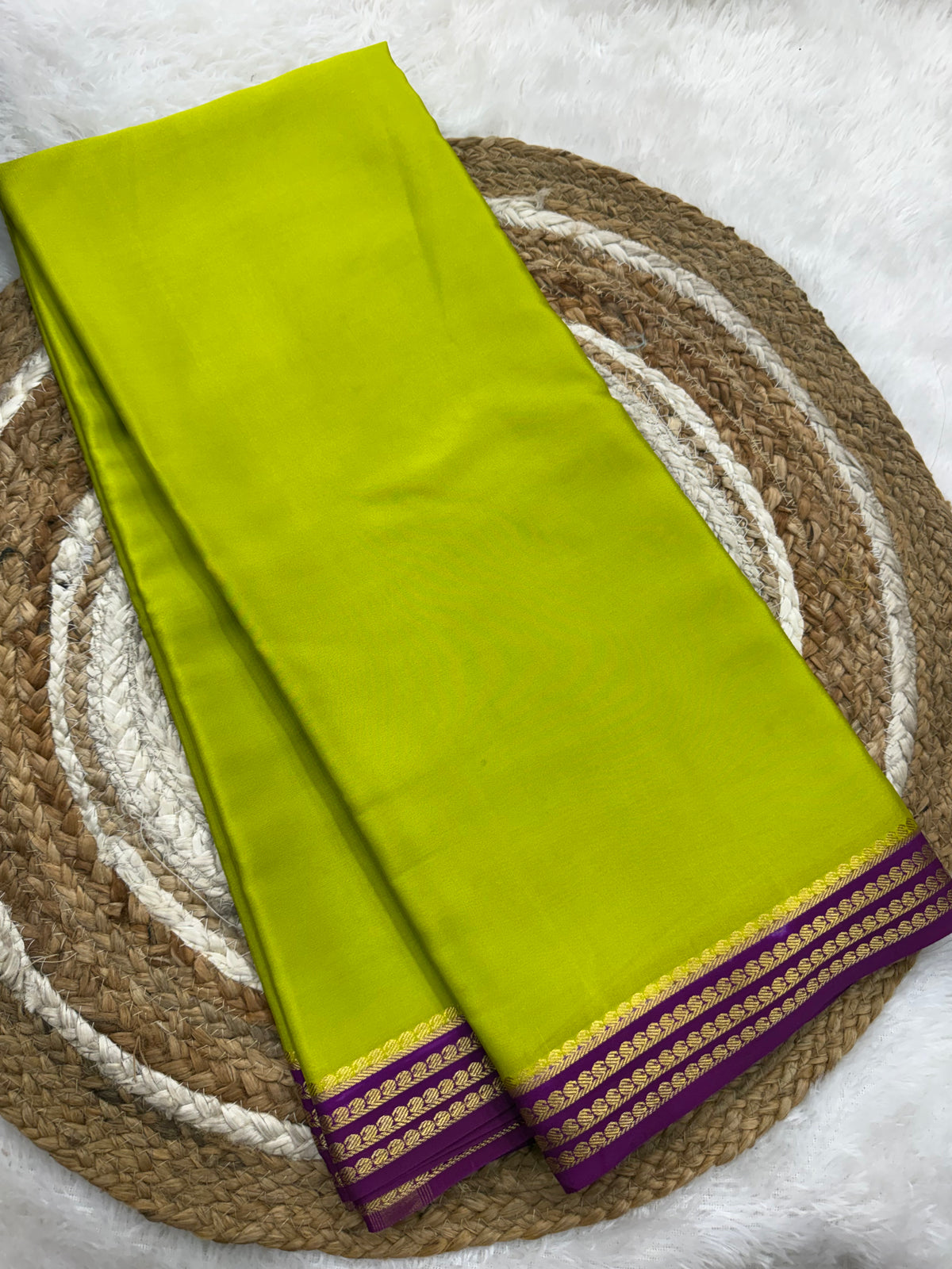 Mysore silk contrast border