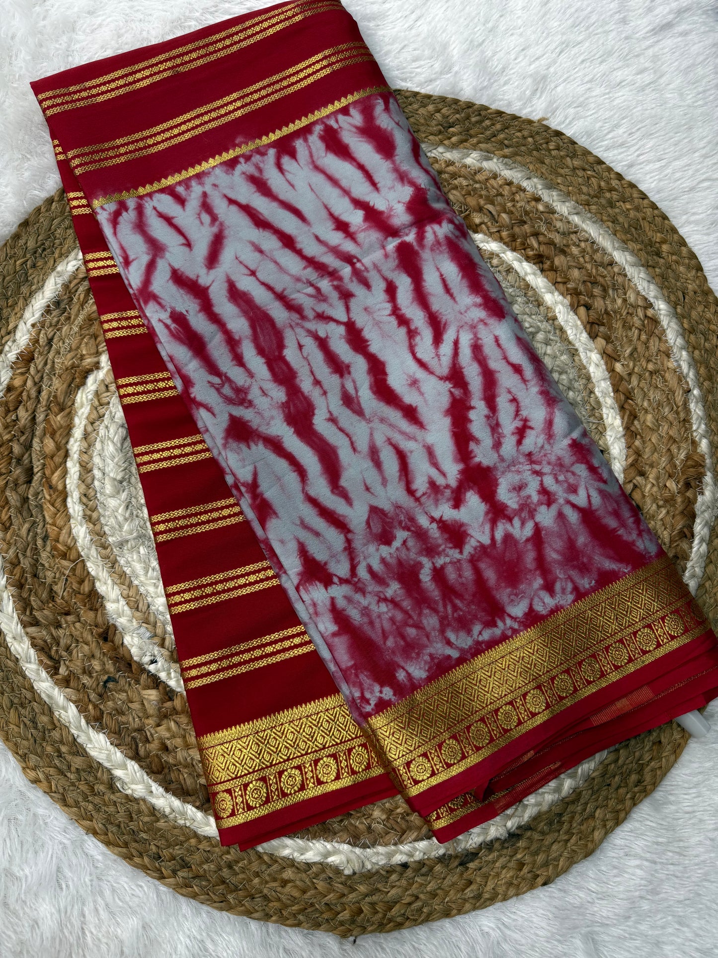 Printed Mysore silk saree