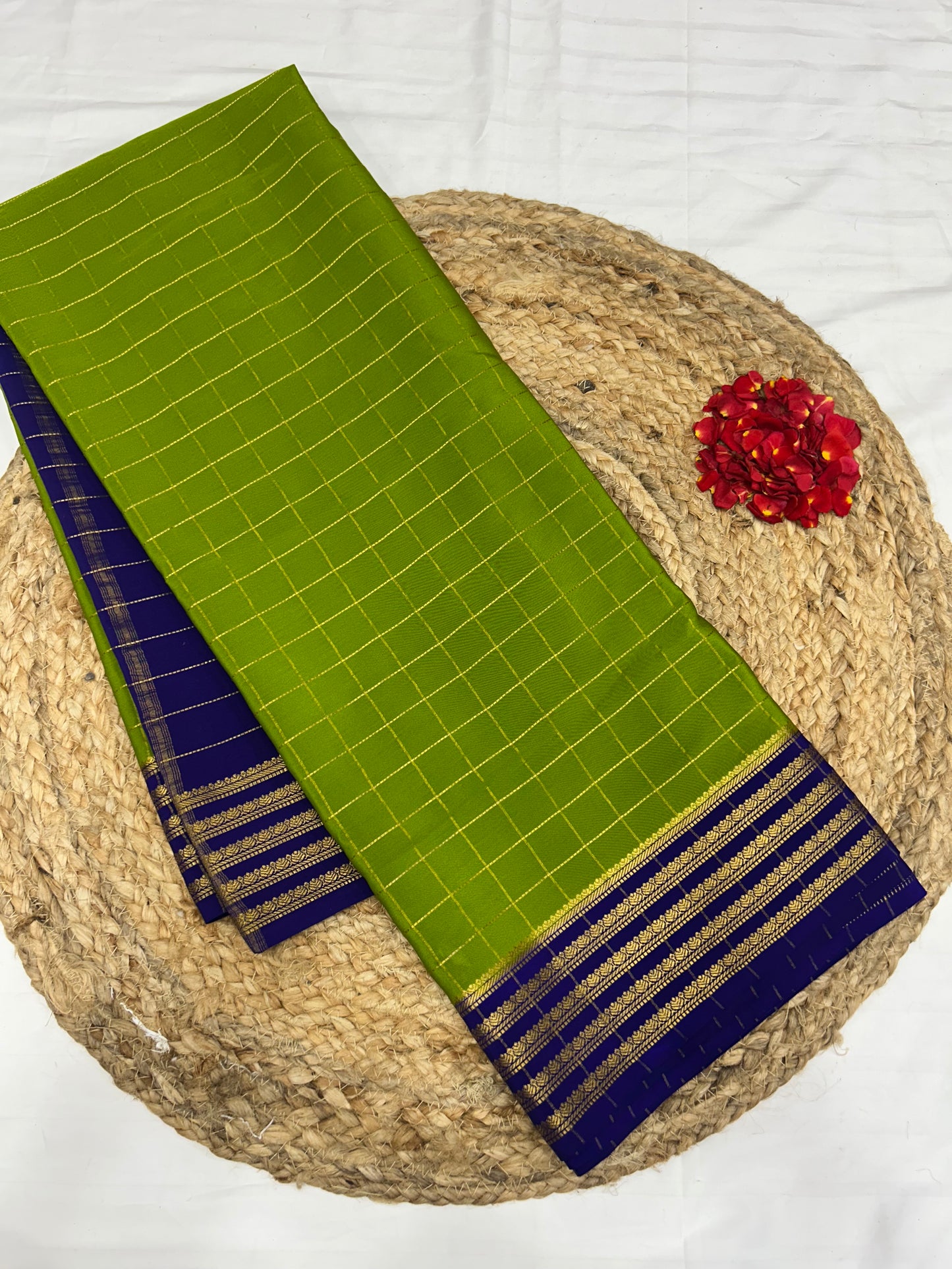 Gold lace Mysore silk