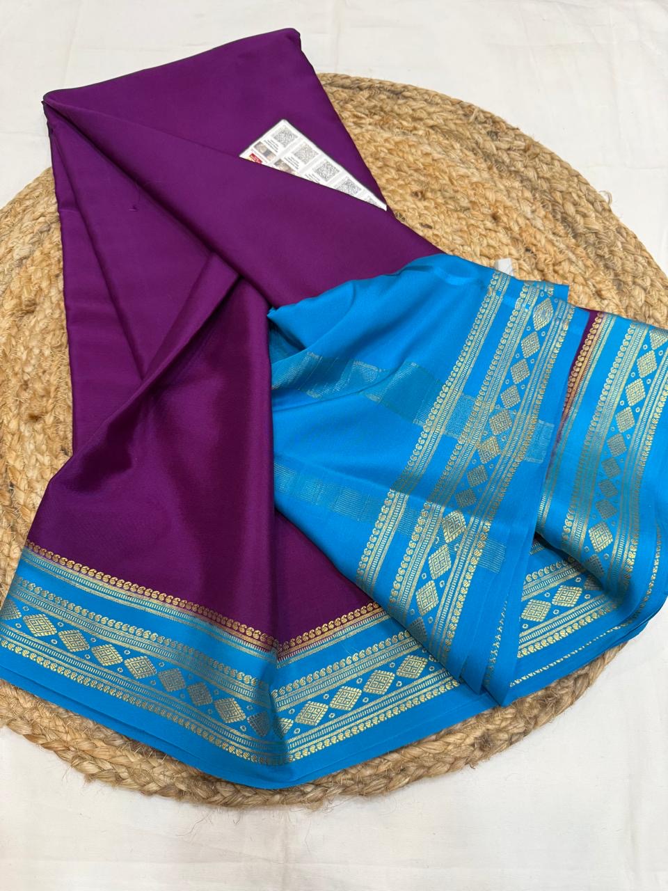 Mysore silk sarees contrast pattern