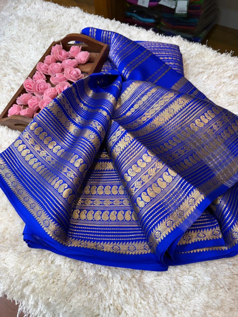 Mysore silk sarees self pattern