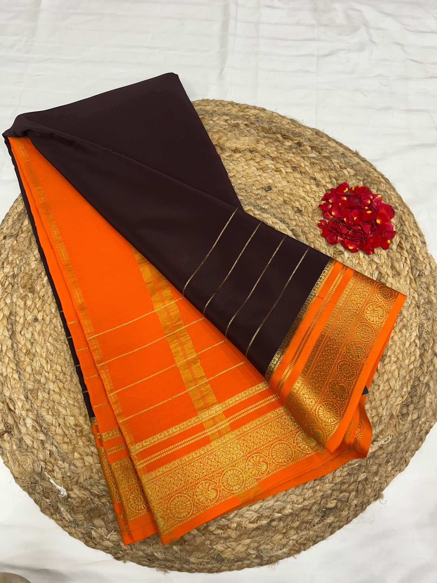 Mysore silk gold lace
