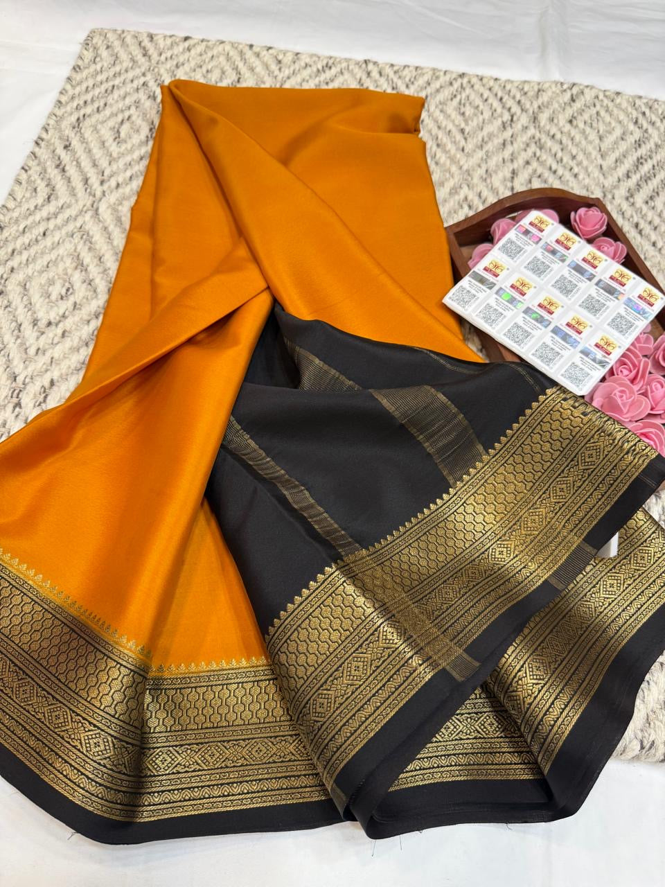 Mysore silk sarees contrast pattern