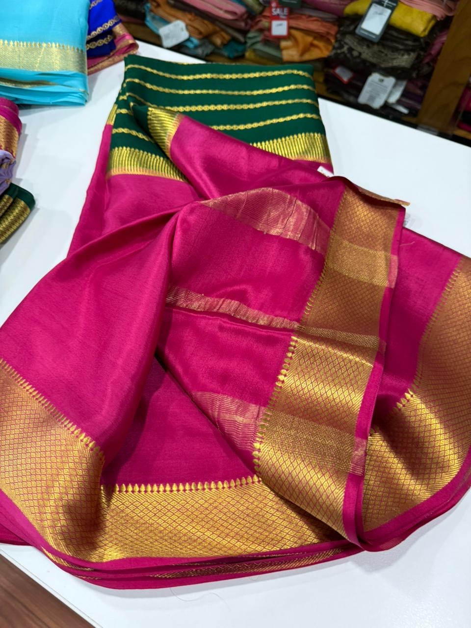 Mysore silk Saress with beautiful colors combination