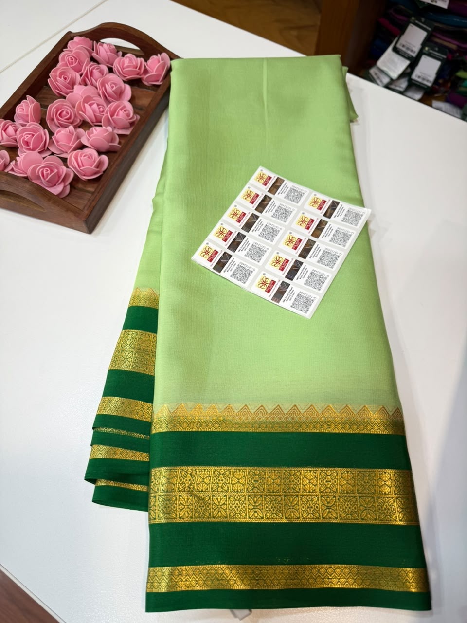 Mysore silk sarees light weight pattern