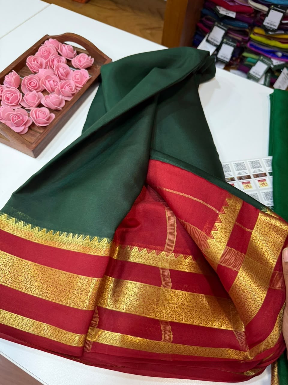 Mysore silk sarees light weight pattern