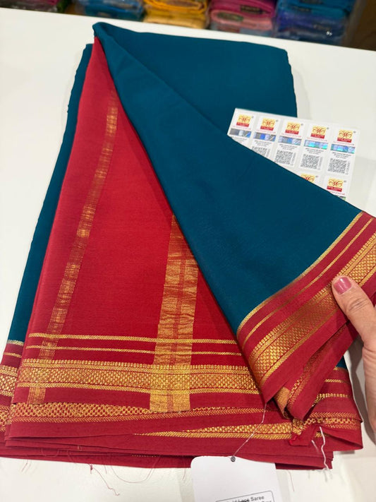 Mysore silk gold lace zari pattern