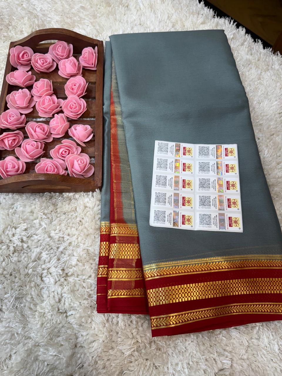 Mysore silk sarees light weight pattern