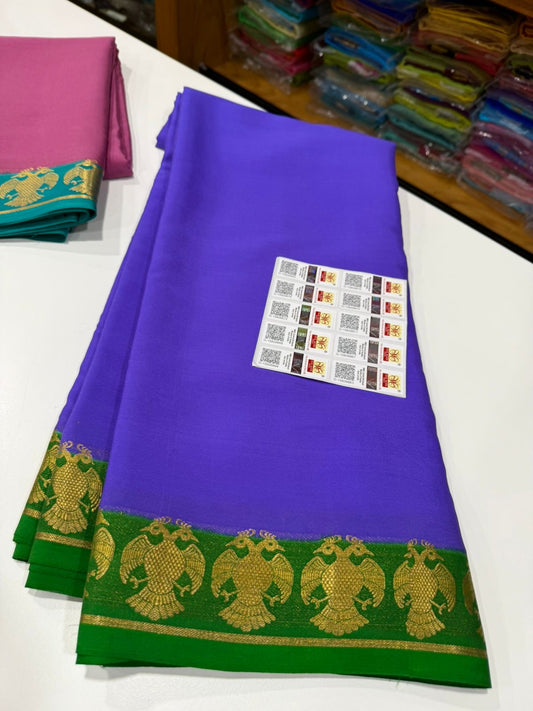 Mysore silk saree contrast pattern