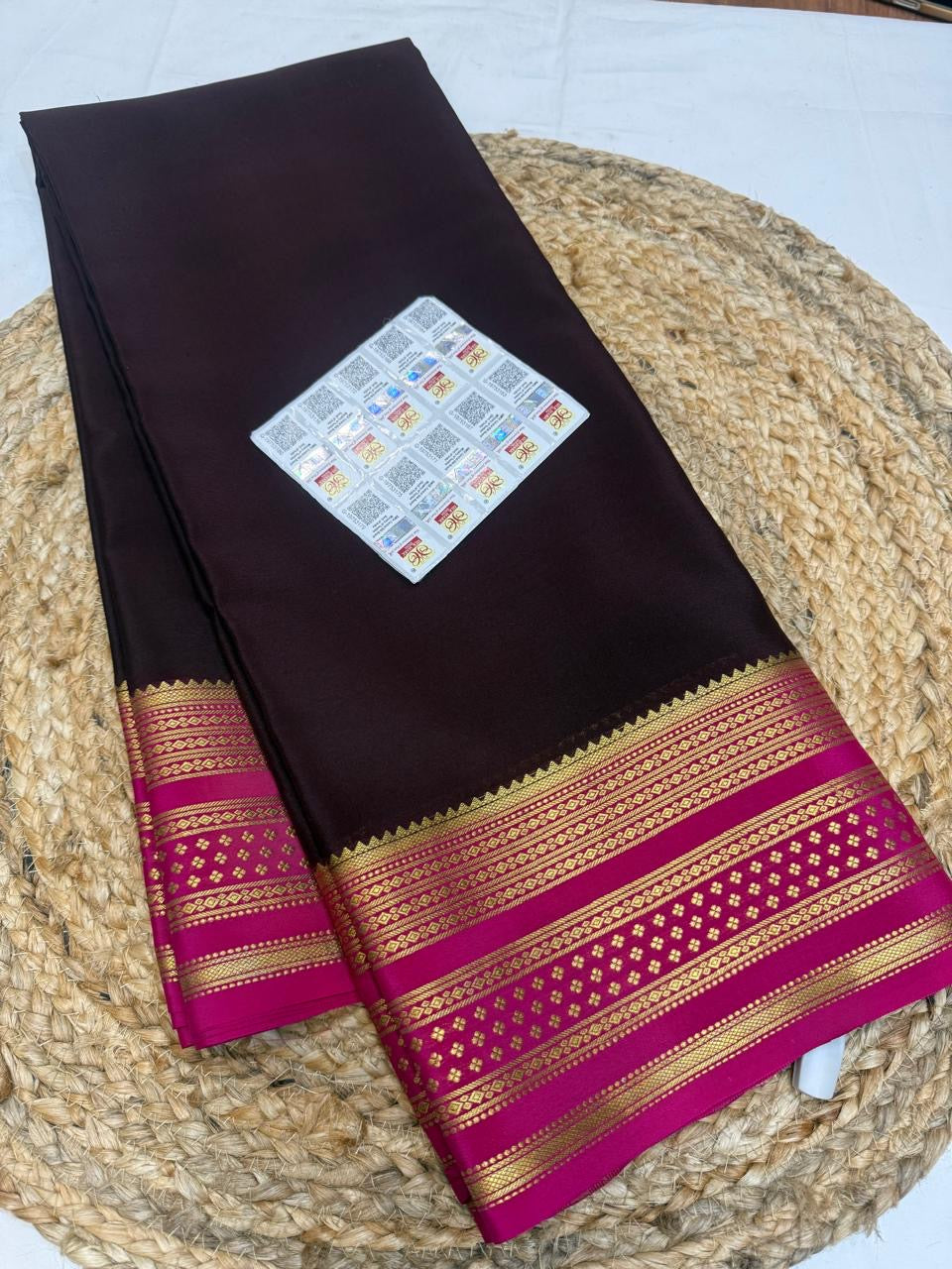 Mysore silk sarees contrast pattern