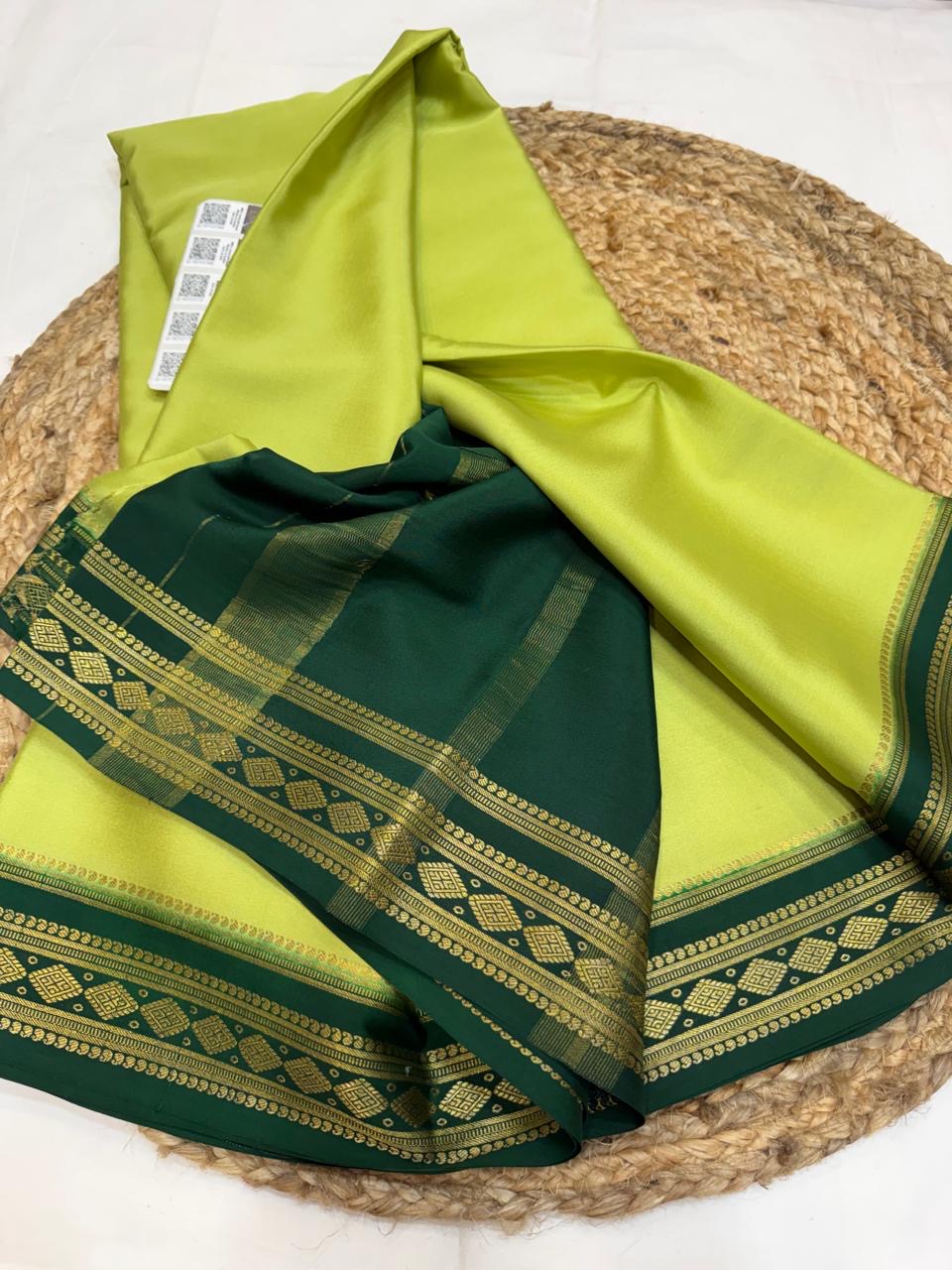 Mysore silk sarees contrast pattern