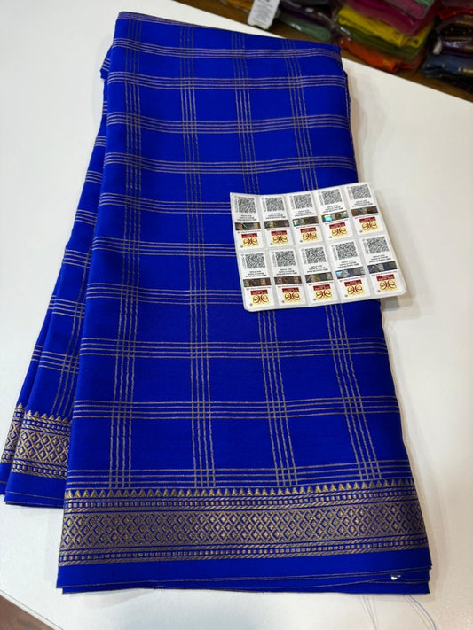 Mysore silk sarees multi check pattern