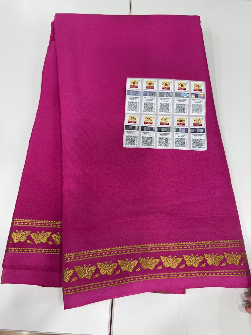 Small butterfly border self sarees