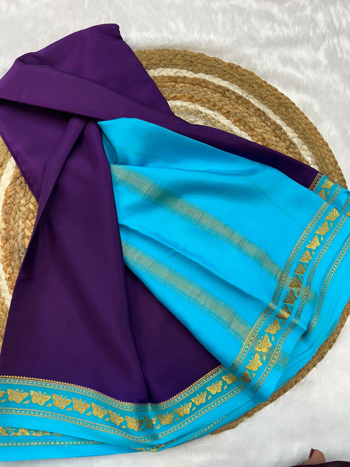 Mysore silk contrast border