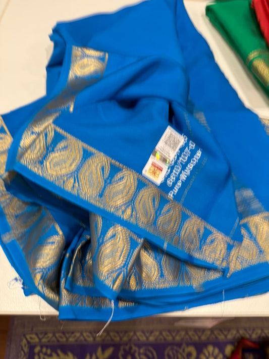 Gold lace Zari  

Traditional border in gold lace Zari Mysore silk sarees