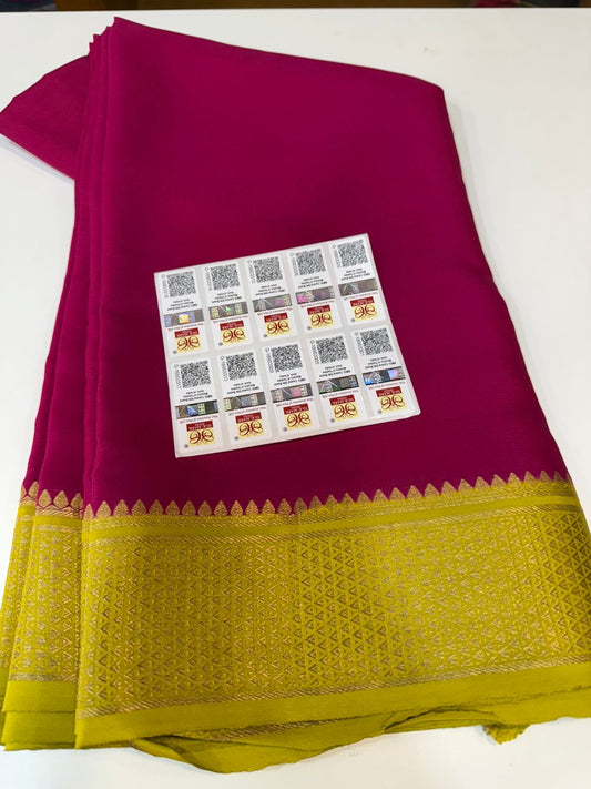 Mysore silk sarees contrast pattern
