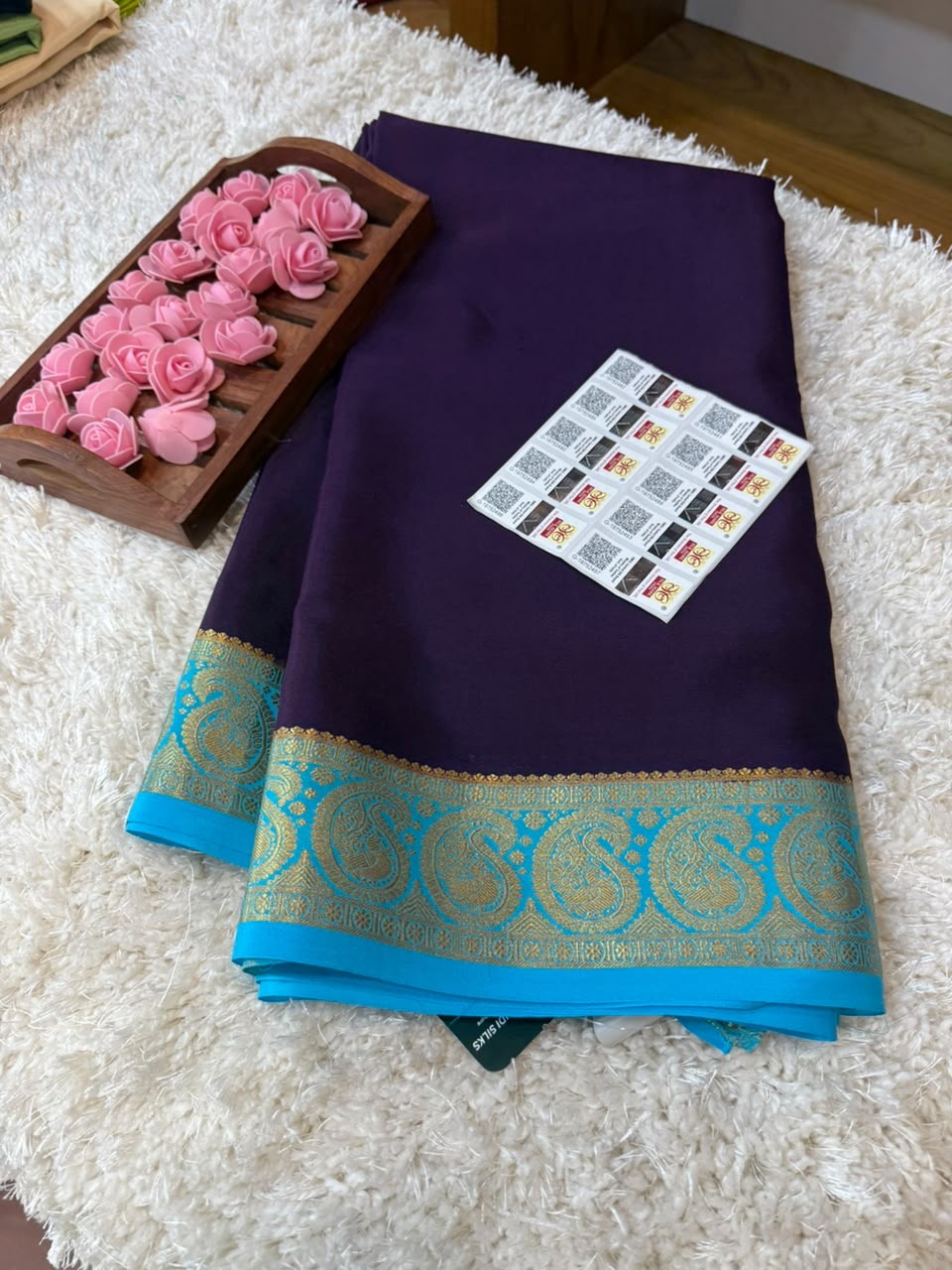 Mysore silk sarees contrast pattern